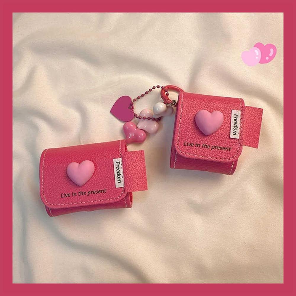 핑크 하트 에어팟 케이스 키링세트