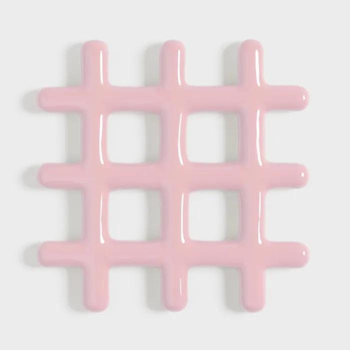 PC1082 TRIVET GRID PINK 19x19 냄비받침 그리드 핑크