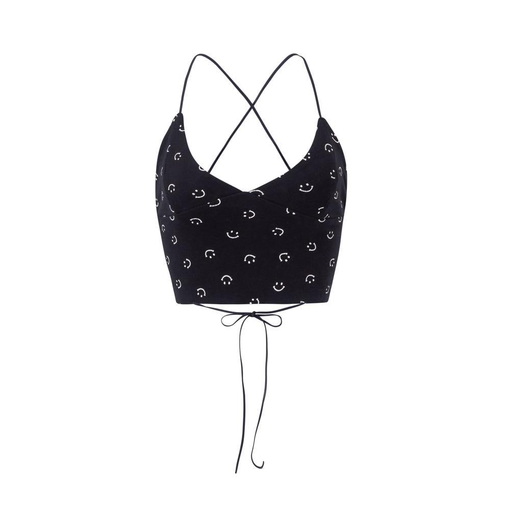 블랙 스마일 백리스 탑 레이어드 나시 민소매 데일리룩 [민지에나] minjiena 비에꼴