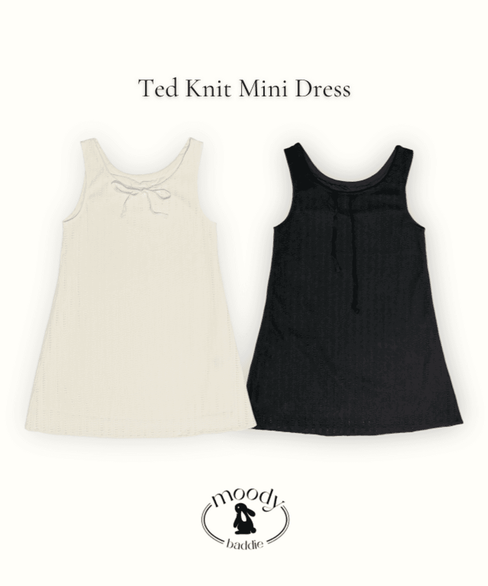 무디배디 [장마룩/레이어드] 테드 니트 원피스 (2color)
