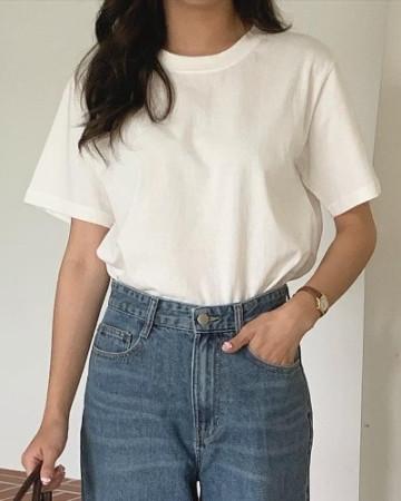 이런 상품 어때요? (당일)심플 데일리 7컬러 라운드 코튼 여성 이너 반팔 기본 티셔츠(77226)