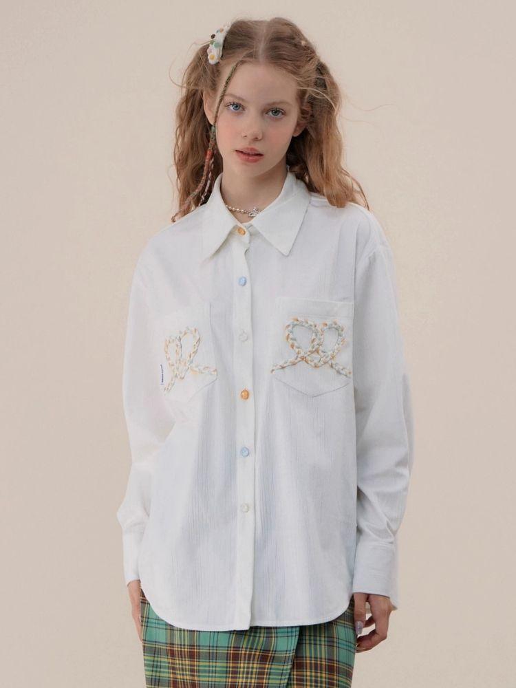 American retro white shirt【s0000003120】