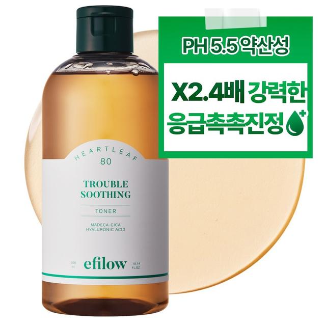 에필로우 어성초 80 시카 히알루로닉 트러블 수딩 약산성 비건 토너 300ml, 300ml, 1개 - 스킨 | 쿠팡