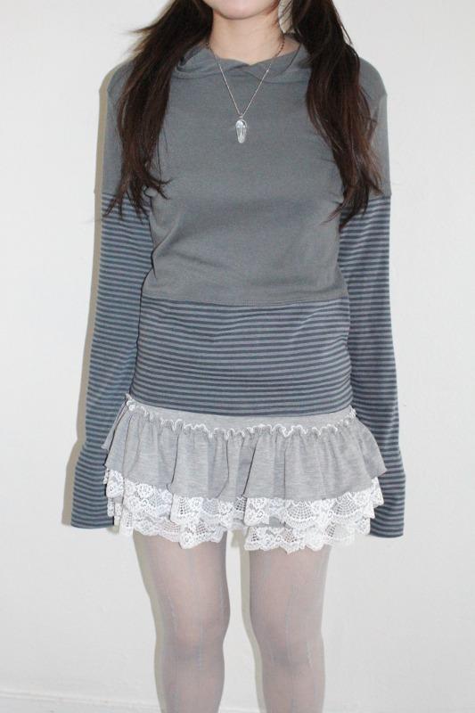 tone-on-tone hoody tee (2color)