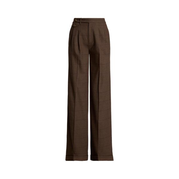 체크 플리츠 울 와이드 레그 팬츠 | Ralph Lauren® Korea