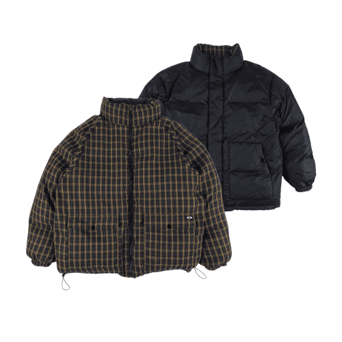 Reversible Check Padded Jacket Black