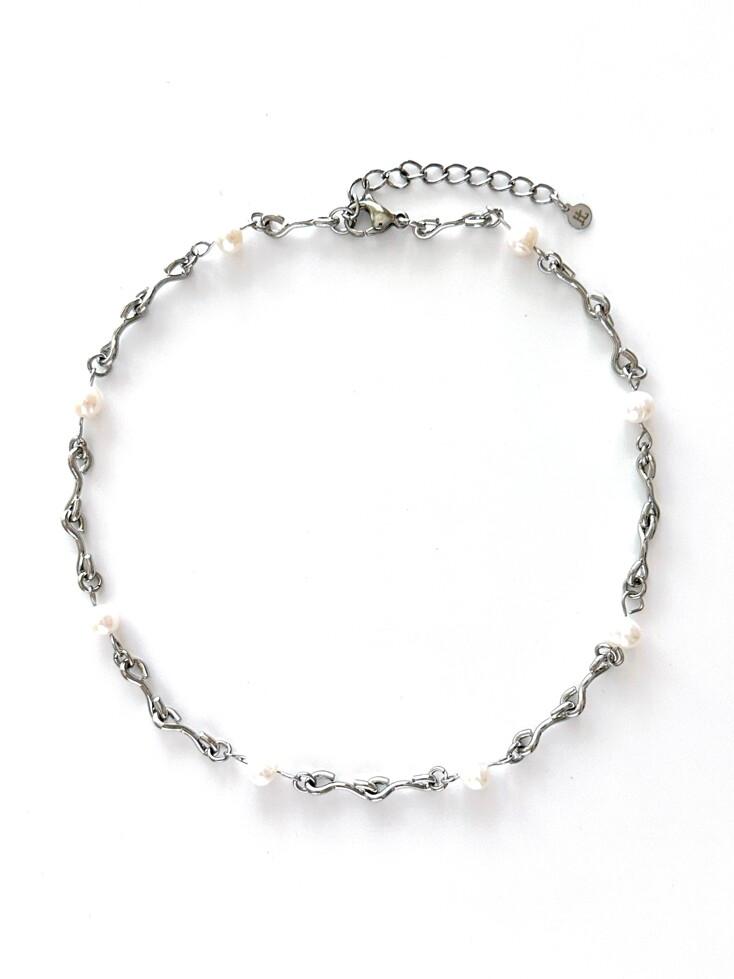 Pearl Pots Chain Necklace (size: 2type)