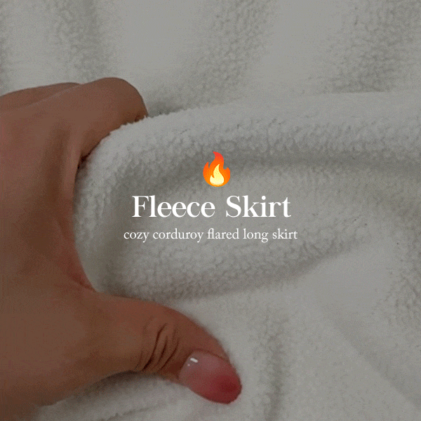 포근 양털 코듀로이 플레어 롱 스커트