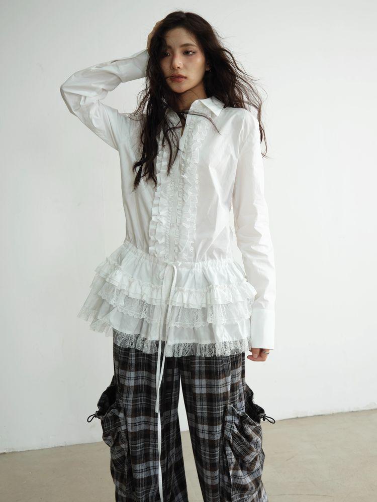Heavy lace waist shirt【s0000010918】
