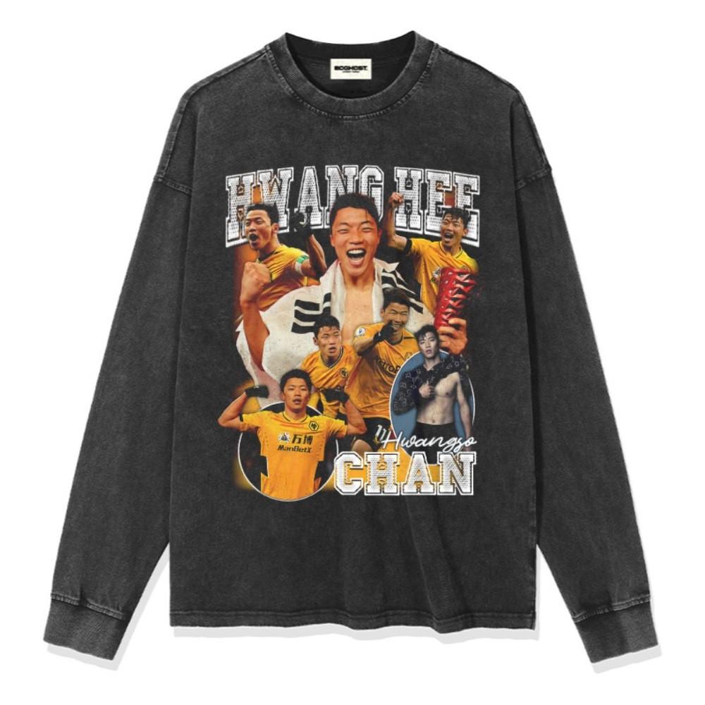 황희찬 Hwang 프린트 티셔츠 반팔 긴팔 힙합 빈티지  울버햄튼 프리미어리그 축구