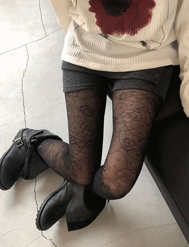 당일♡ 유얼 로즈 시스루 스타킹 (3color)