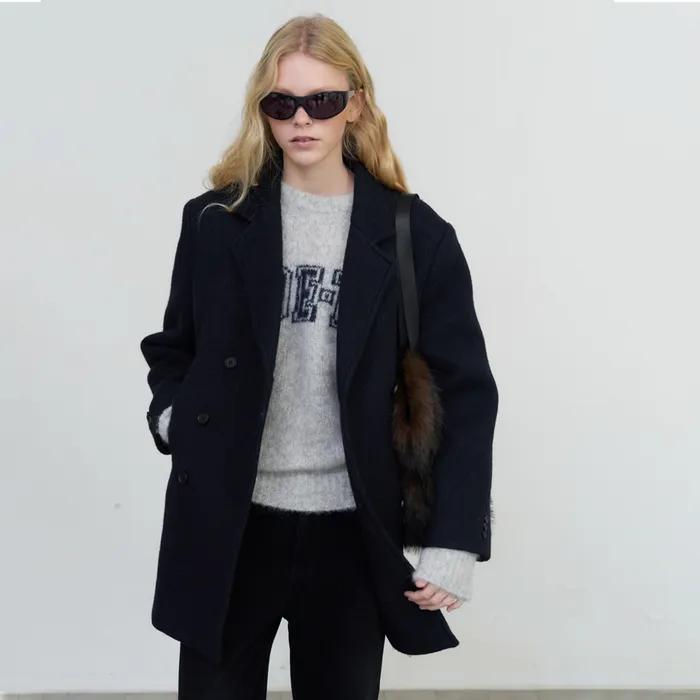 [2nd] Overtone wool peacoat - navy