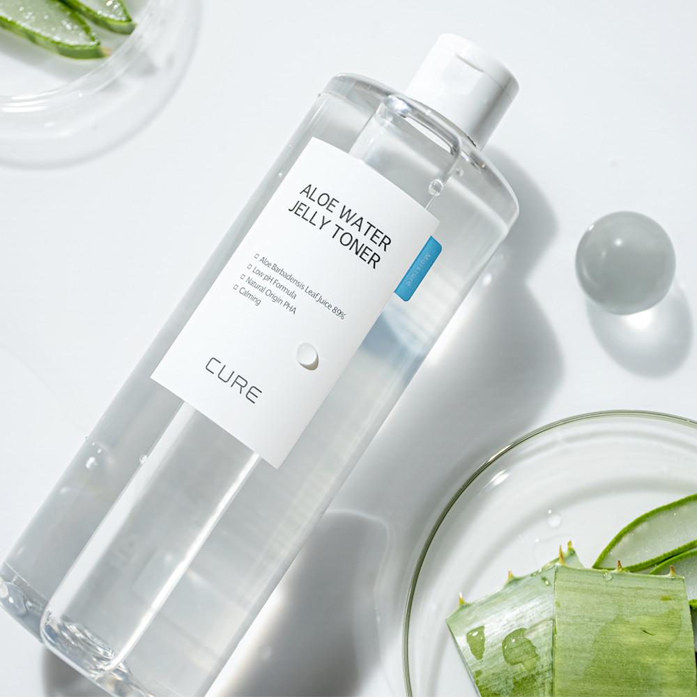 김정문알로에 큐어 워터 젤리토너 500ml +화장솜 증정