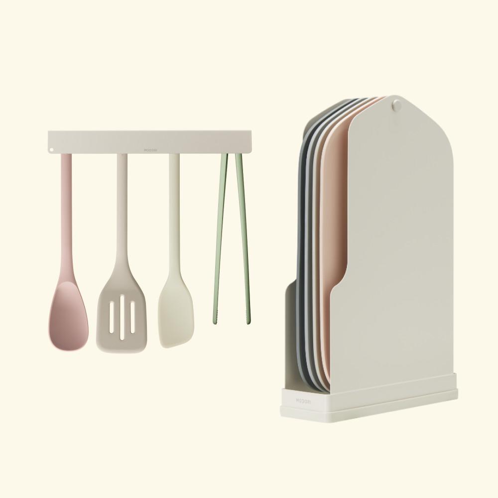 모도리 깔끔도마세트+마그넷 조리도구 세트(2color)