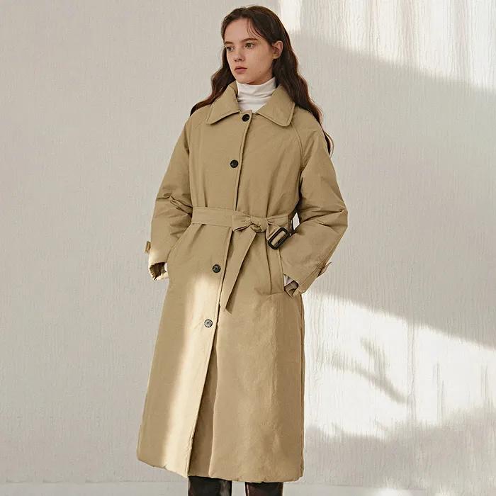 RAGLAN STRAP TRENCH PADDING_BEIGE