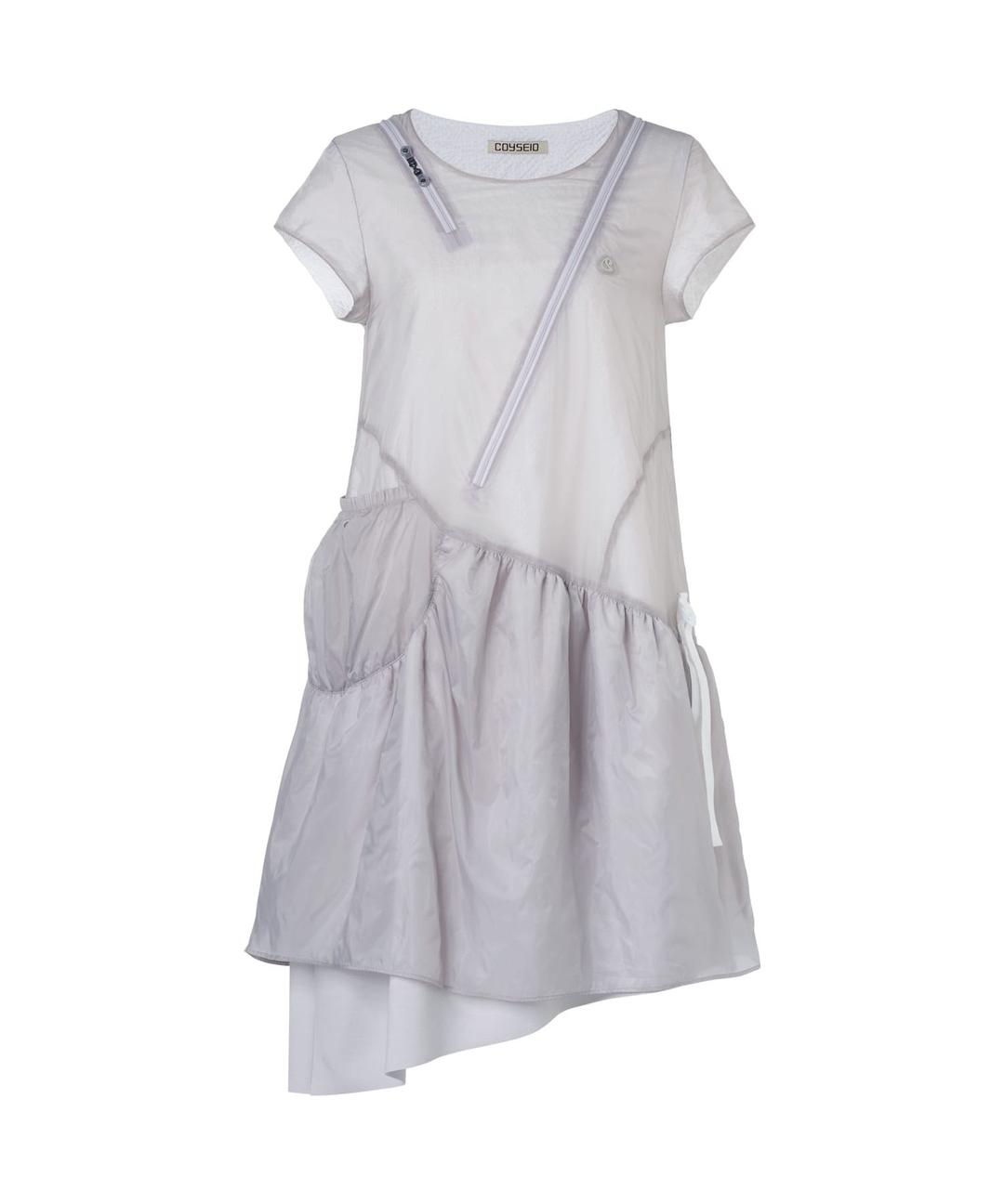 PUFF SHIRRING ONE PIECE PURPLE GREY