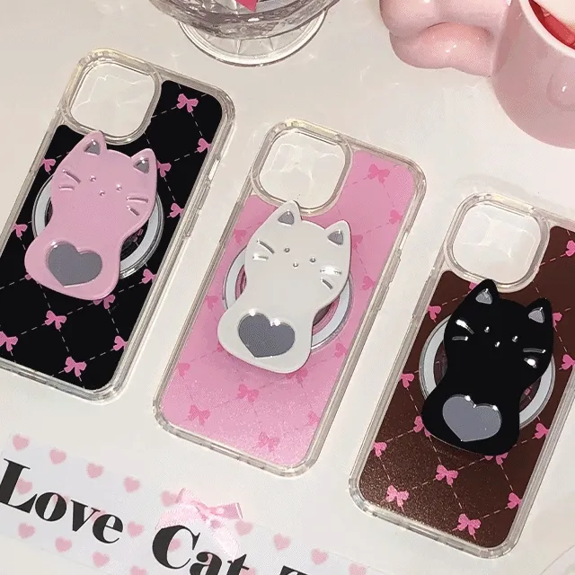 [Love Cat Tok] 아이폰 갤럭시 제트플립 귀여운 고양이 미러 거울 스마트톡