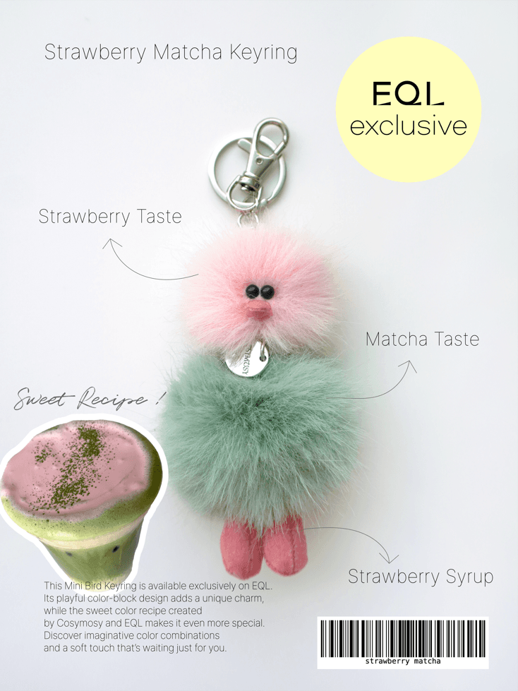 ■EQL 단독■ 스무디 버드 키링 - 스트로베리 말차 라떼