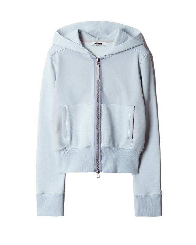 W Paneled Zip Hoodie (Sky Blue)