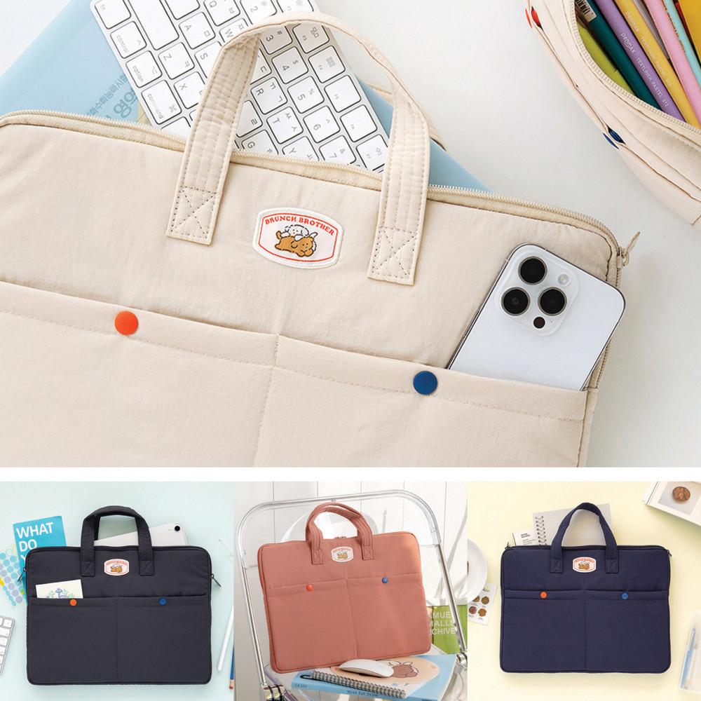 로마네 아이패드 파우치 12.9인치 갤럭시탭 손잡이가방 푸들