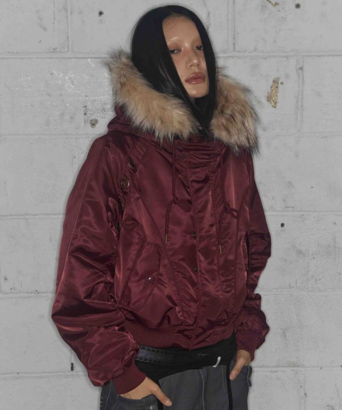 EYELET FUR MA-1 (BURGUNDY) F25ZA003