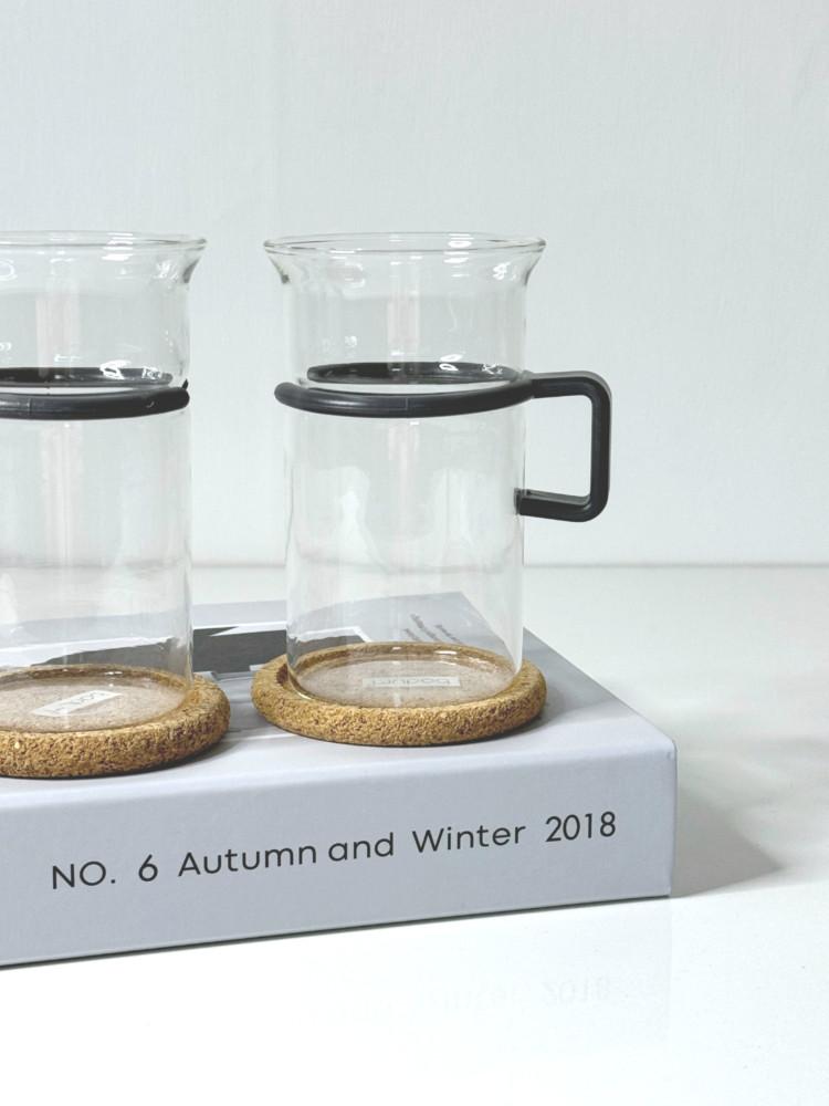 [중고] 보덤 빈티지 다크 그레이 롱 글라스 머그+코스터 윤스빈티지 수입그릇 빈티지찻잔