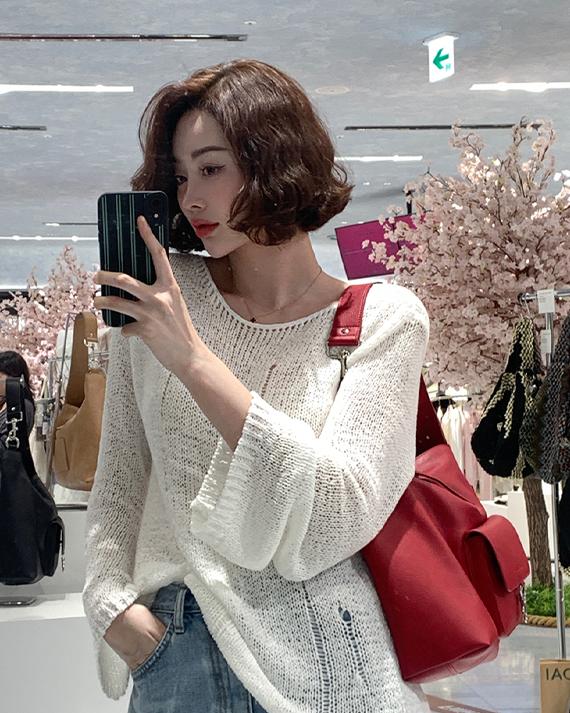 코알라 보트넥 썸머 시스루 니트(4color)