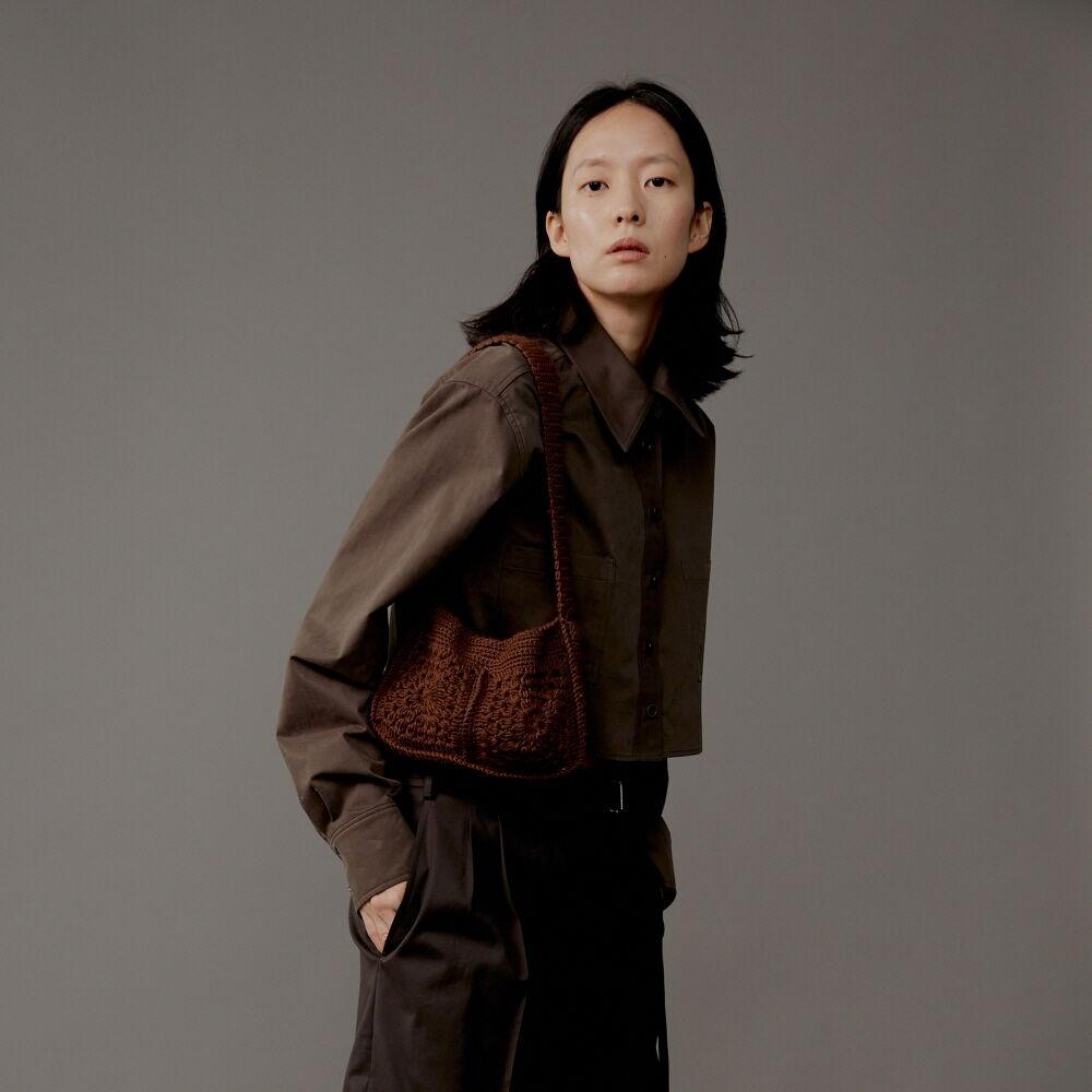 Bag Crochet Vintage Hand Made Brown