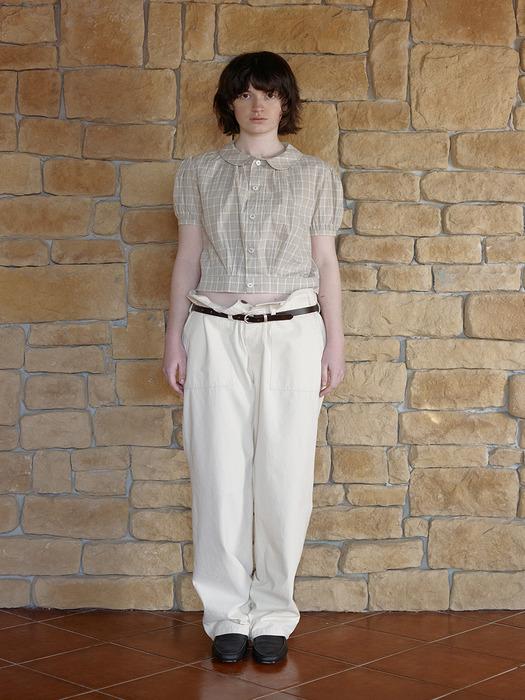 Via Limmo check blouse_Beige check