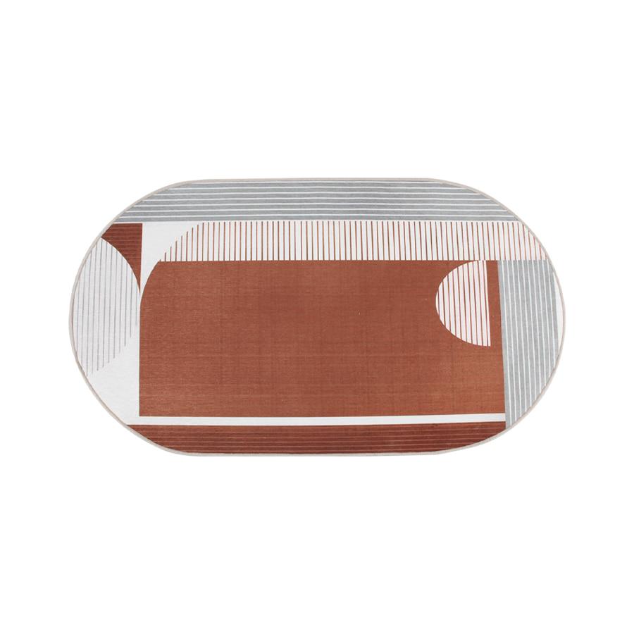 카멜스퀘어 포인트 타원형 러그