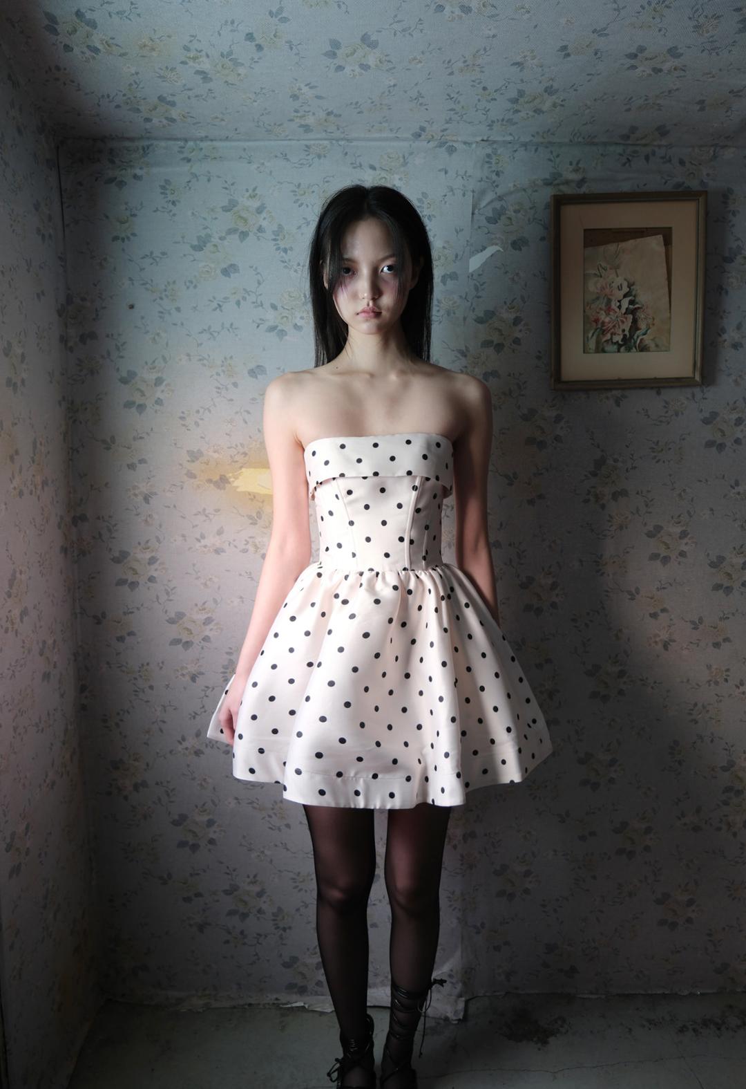 Dot Off-shoulder Mini Dress