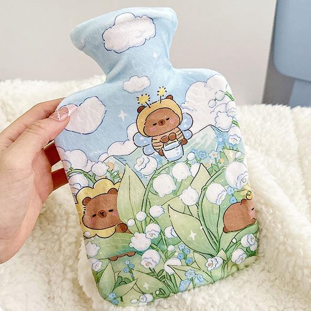 물주머니핫팩 카피바라 일러스트 찜질팩 주머니 대형 1000ml