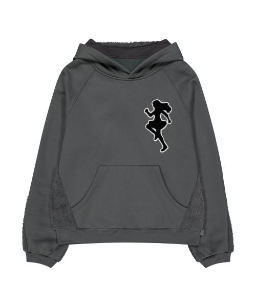 Knit Back Hoodie / Charcoal