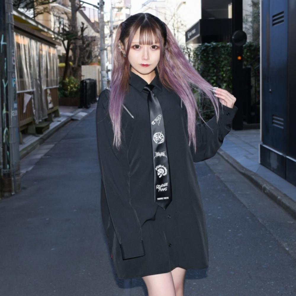 트라바스도쿄 셔츠 넥타이 달린 숄더 zip 디자인