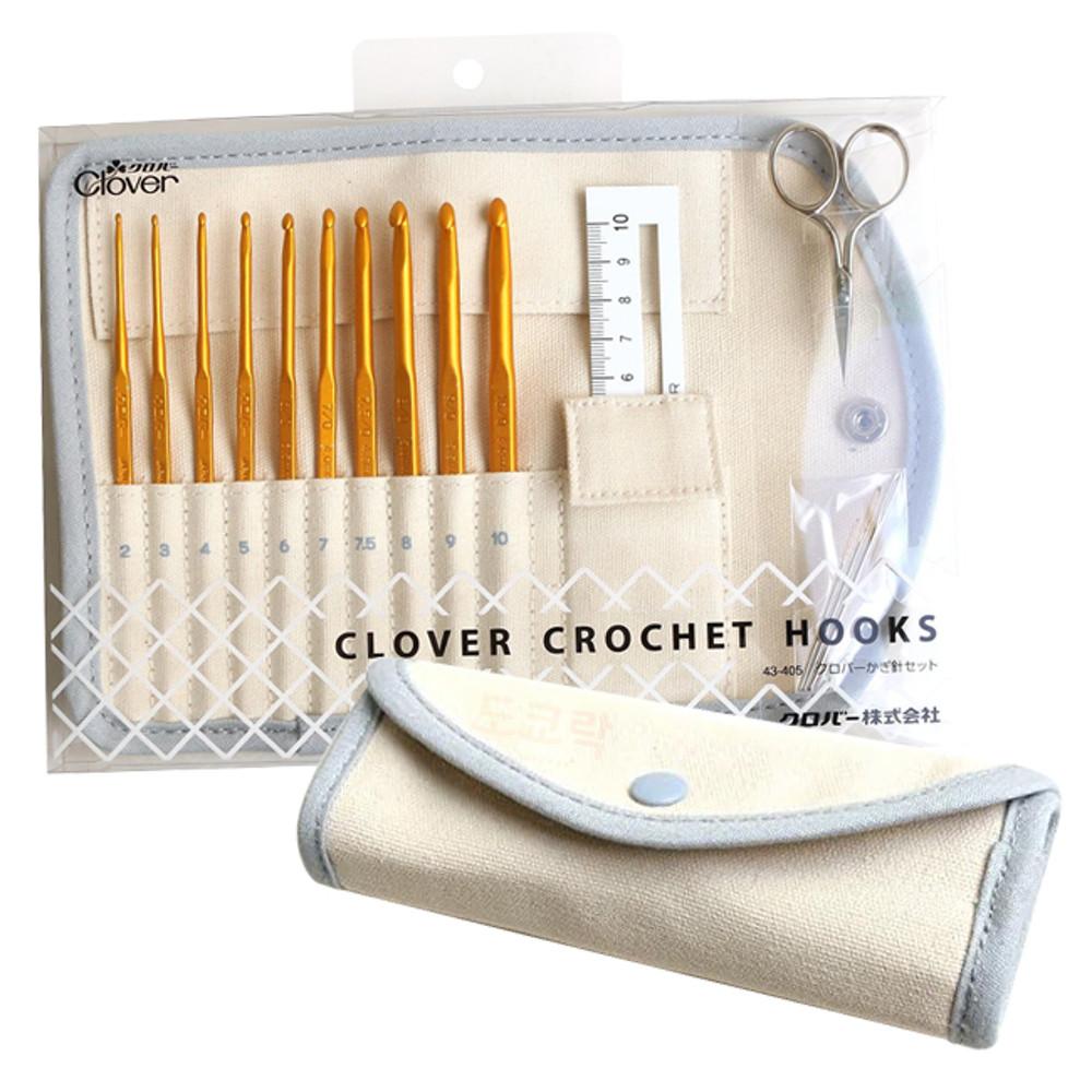 크로바 코바늘 10종 케이스 세트 43-405 클로버 Clover 뜨개질바늘