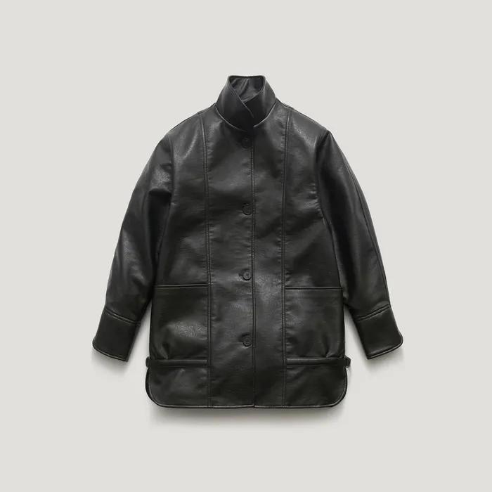 [17th reorder 3/29 PM14:00 open] VORN LEATHER HALF JACKET_BLACK