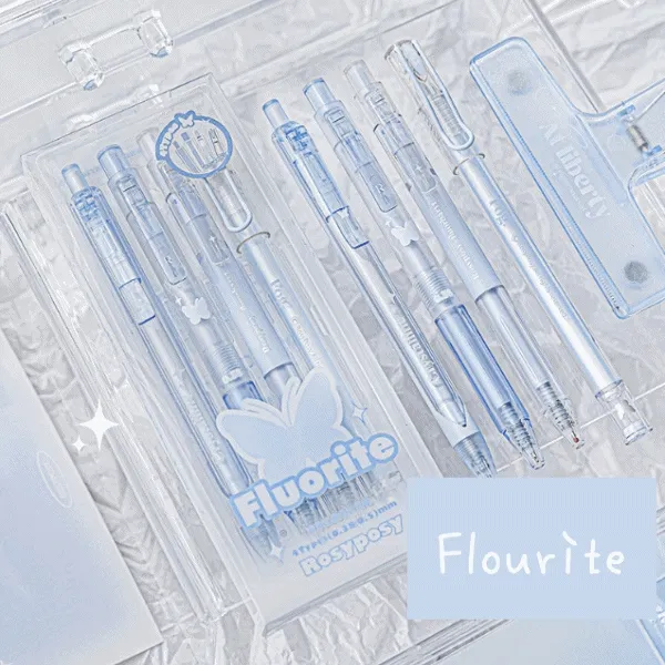 클리어 매트 실버 젤펜 세트