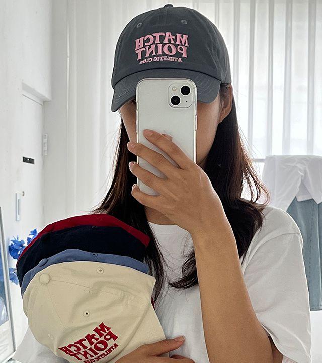 빈티지 볼캡 야구 모자 워싱 레터링 포인트