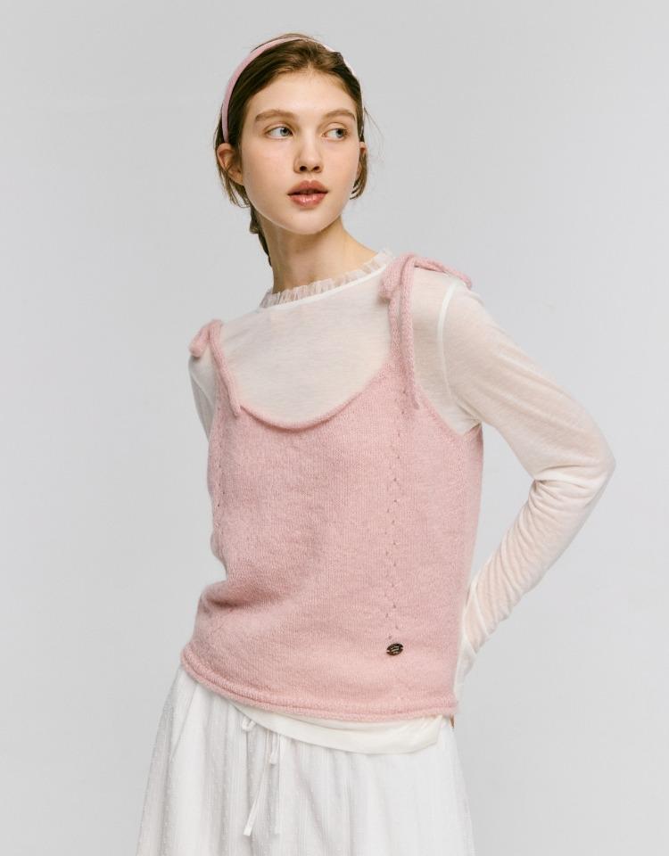 [예약배송 10/14]mohair blended skashi bustier - indian pink