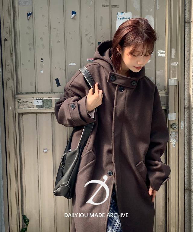 데일리쥬 [5천장판매/MADE] 제라디 발마칸 후드 코트 (숏/롱)