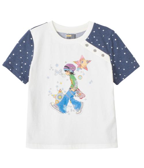 YB x Oliwa Star Sleeve Button Top_white