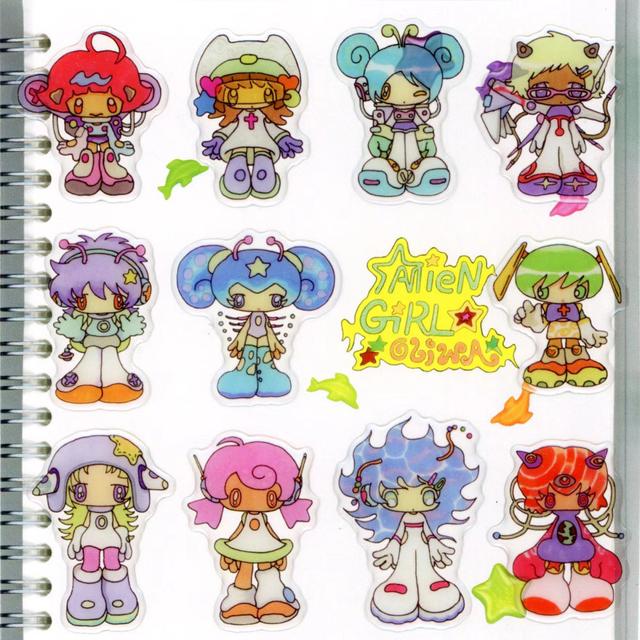 [ Oliwa ] My Alien Girls 입체 글리터 스티커