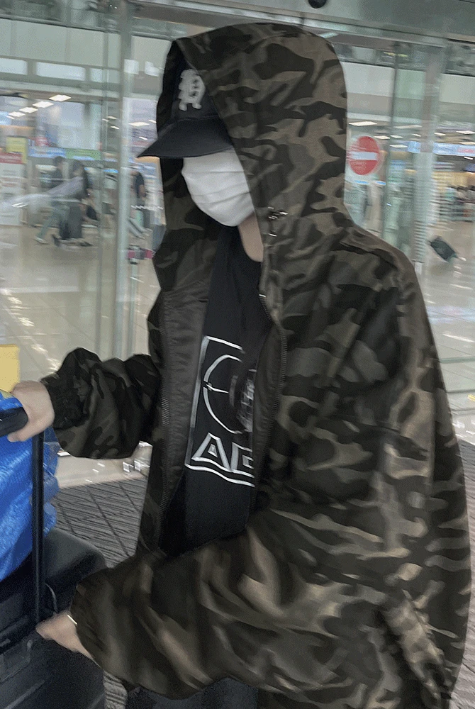 LET 코튼 카모 후드점퍼
