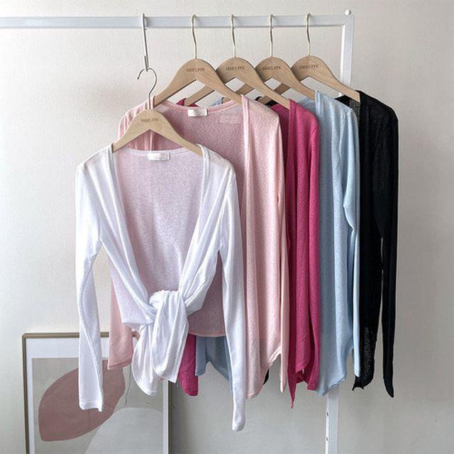 얇은 여름 긴팔 투웨이 사무실 휴가룩 가디건 5컬러 햇빛가리개