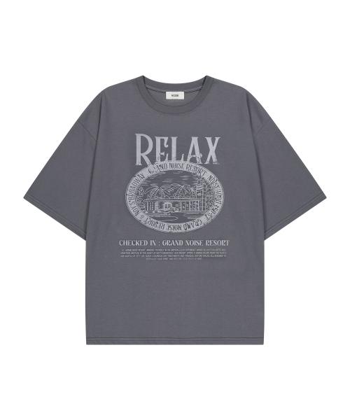 릴렉스 스탬프 티셔츠 - 차콜