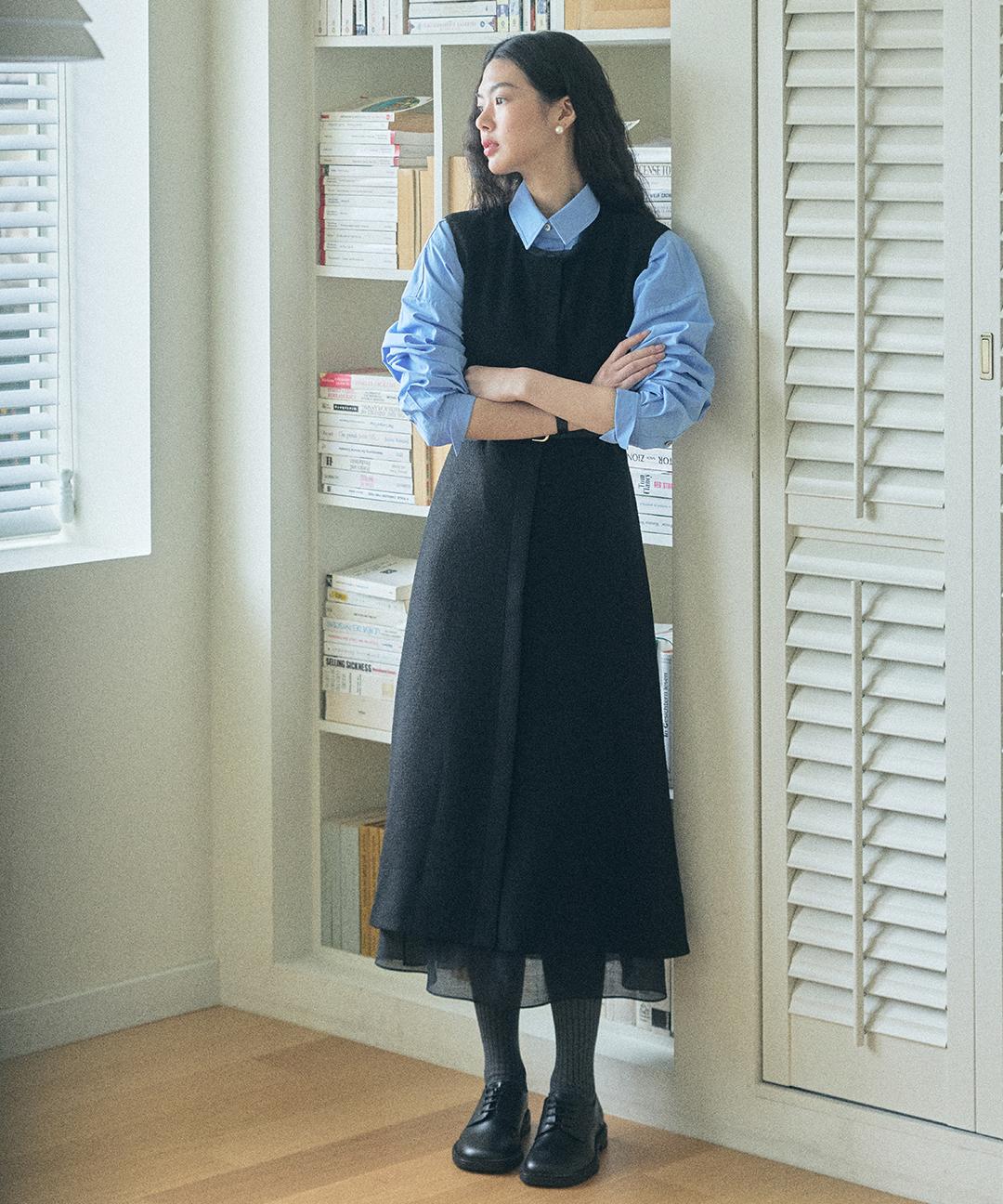 유어네임히얼 오간자 레이어드 원피스 (2COL) Y40027