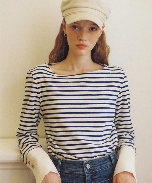 Stripe Cuffs T_ Cobalt Blue
