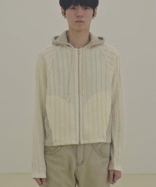 Whale hood zip-up (White)