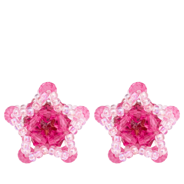 Star Beads Earrings (Pink)