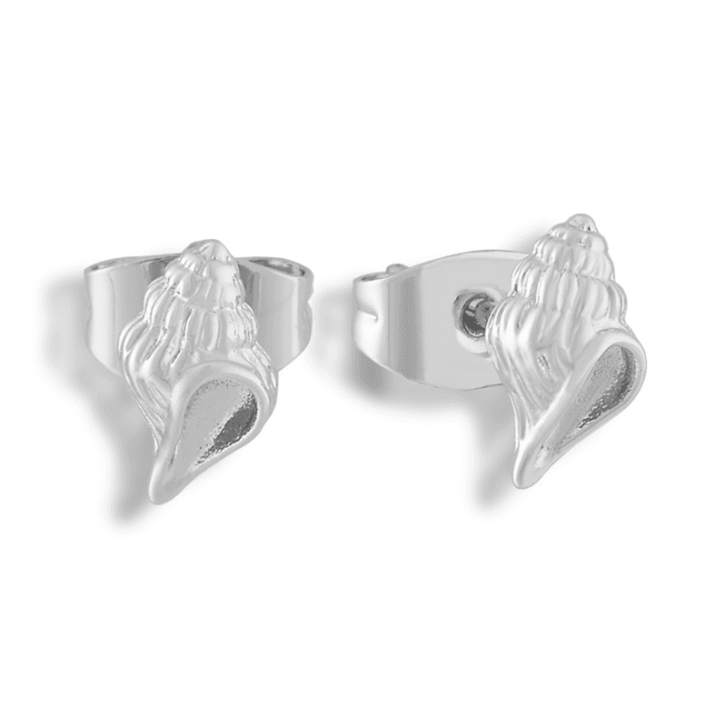 Conch Earrings - Silver